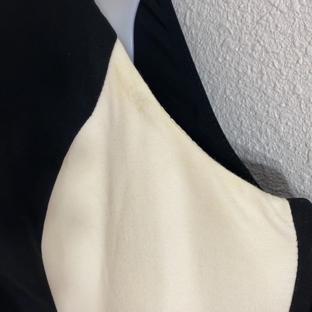 Ralph Lauren black off white/ivory color block jersey dress - Picture 5 of 11